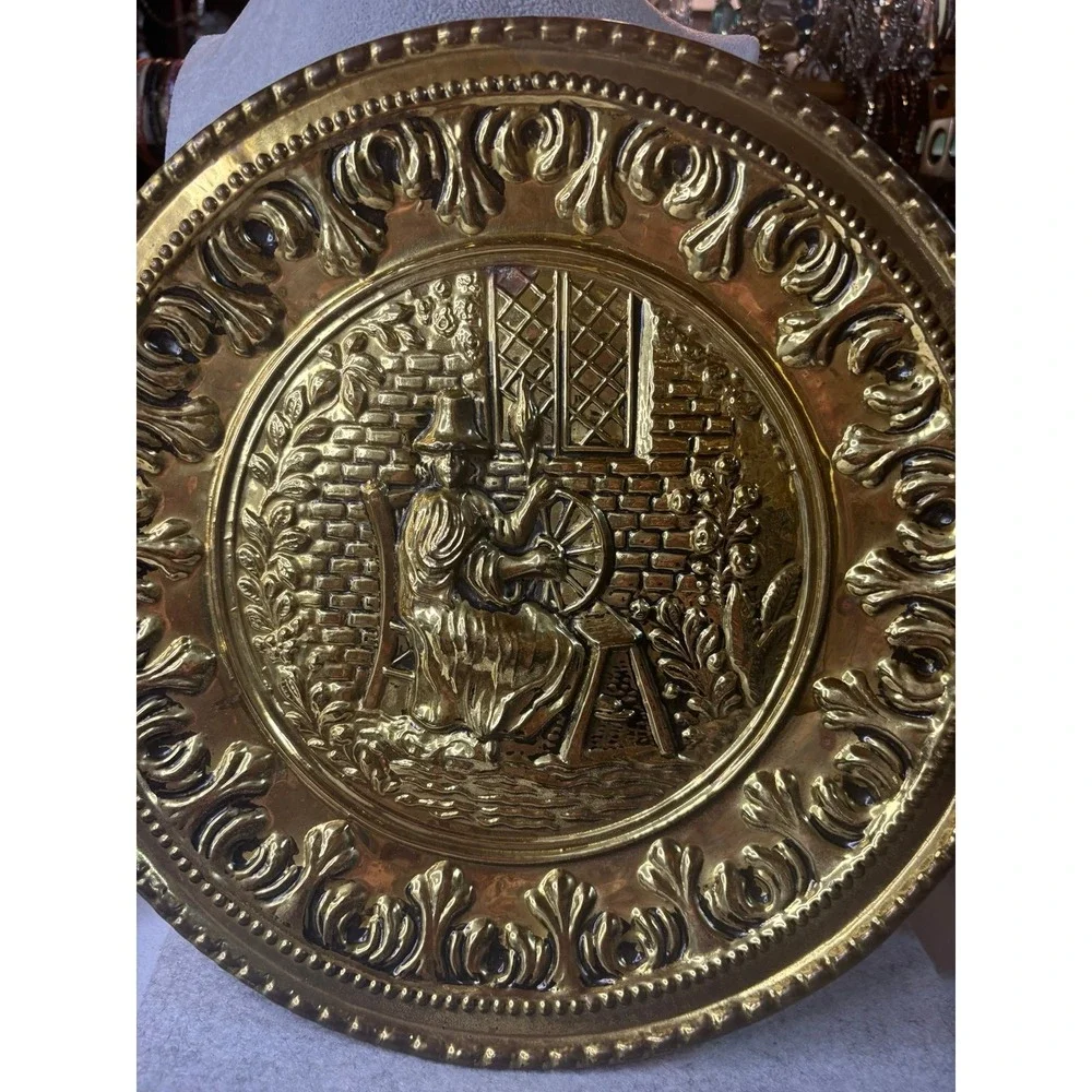 Vintage Brass Wall Plate Sitting